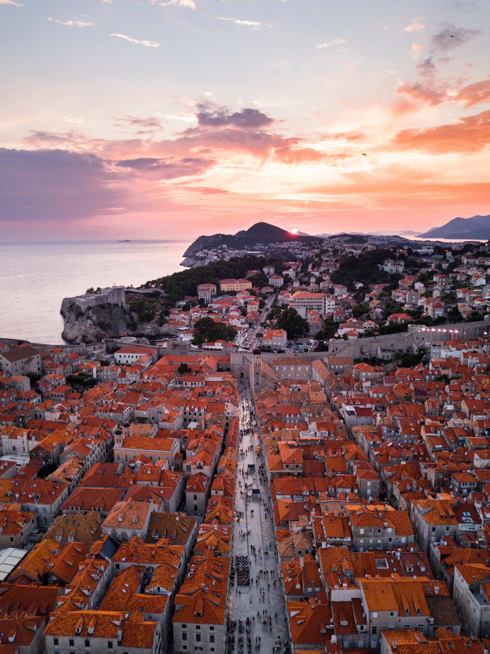 Sunset over Dubrovnik Croatia