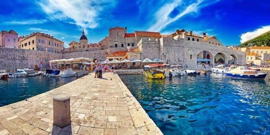 The beautiful harbour in Dubrovnik, Croatia.