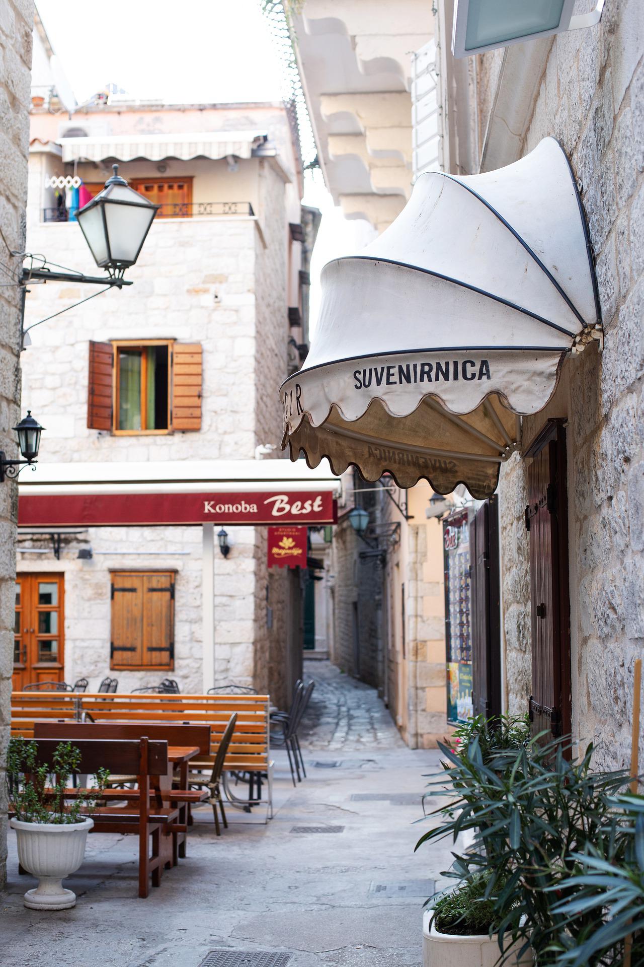 Cobble-stoned alleyways in Trogir, Croatia