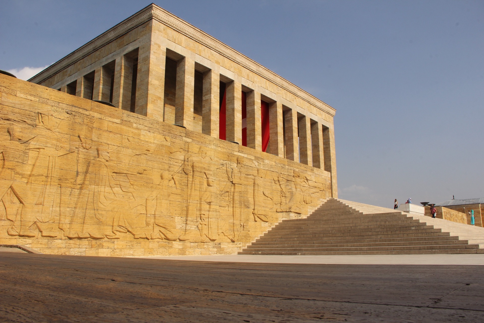 The Mausoleum of Ataturk is the burial place of the national hero who founded modern republic of Turkey