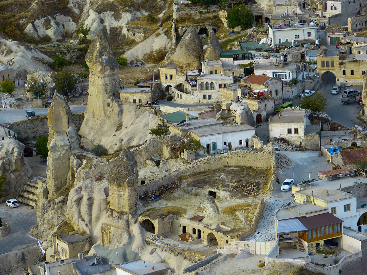 The Open Air Museum of Goreme comprises of complex of churches cut into volcanic rock during the Middle Ages and decorated with frescoes.