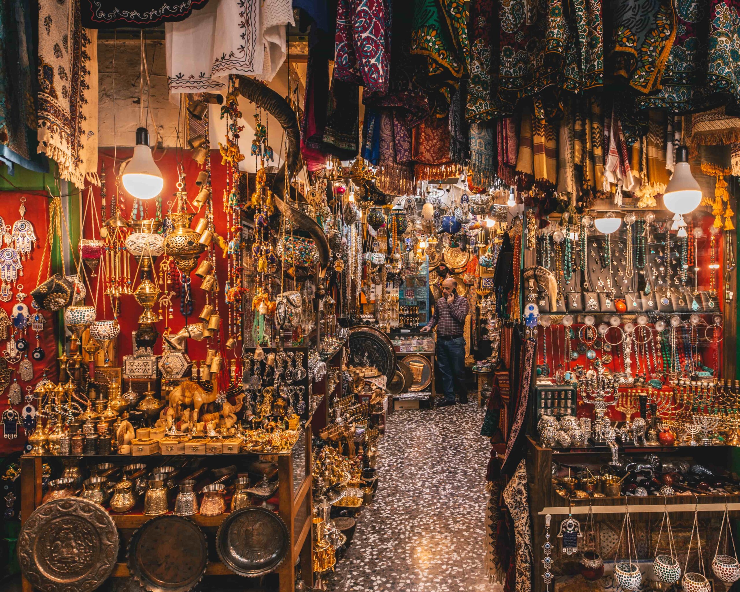 The Grand Bazaar is one of the largest and oldest covered markets in the world, with 61 covered streets and over 4,000 shops on a total area of 30,700 m2.