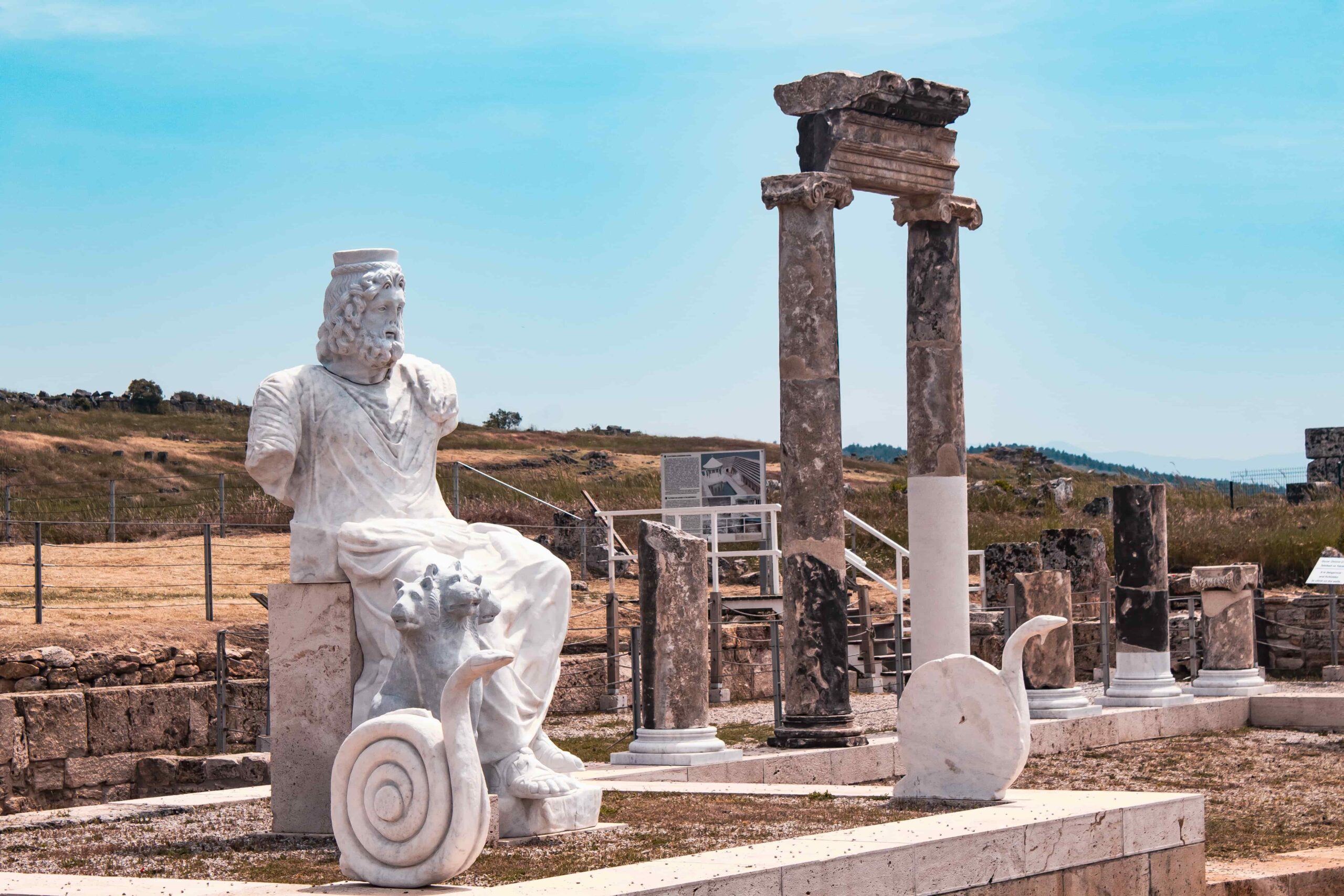 The ancient Greek city of Hierapolis was built on top of the travertine formation