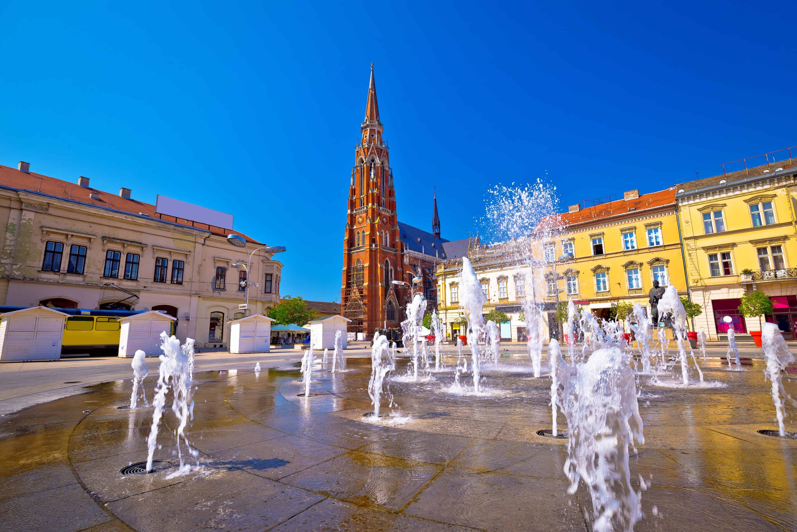 Ante Starcevic Square, the main square in the city of Osijek.